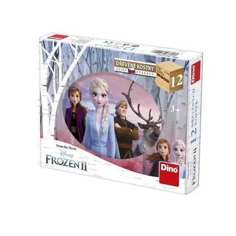 Drevené hračky DINOTOYS - Drevené kocky Frozen II 12 ks