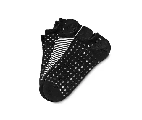Socks Krátke ponožky, 3 páry, čierno-biele