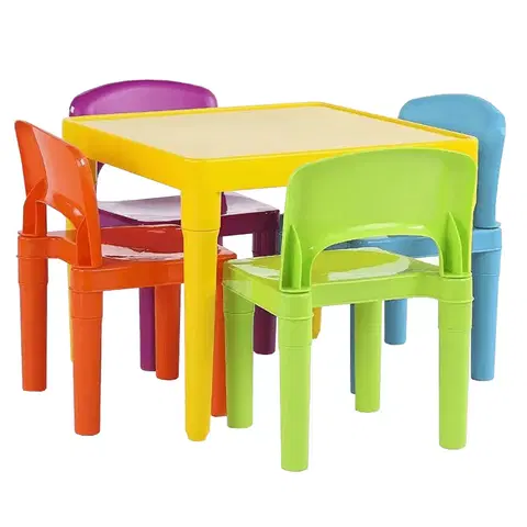Detské stoly a stoličky Detský set 1+4, viacfarebný, ZILBO