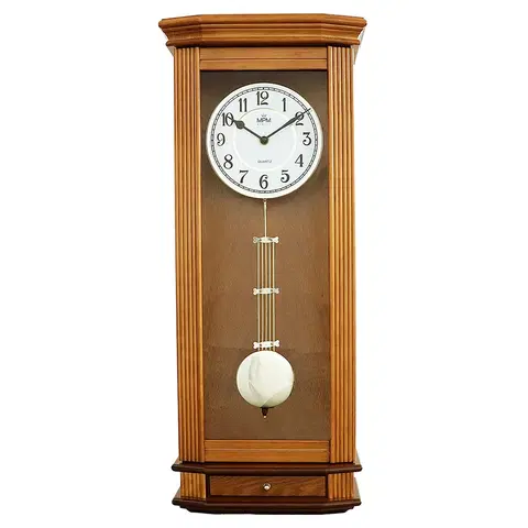 Hodiny Drevené nástenné hodiny s kyvadlom MPM E05.3892.50, 62cm