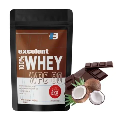 Srvátkový koncentrát (WPC) Excelent 100 % Whey Protein WPC 80 - Body Nutrition 1000 g Chocolate