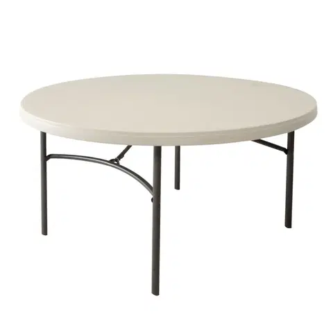 Záhradné stoly Skladací stôl 152 cm biela / čierna Dekorhome