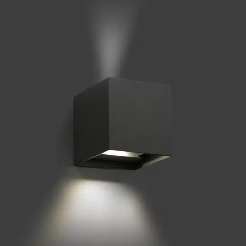 Vonkajšie nástenné svietidlá FARO BARCELONA Vonkajšie nástenné LED svietidlo Olan tmavosivé