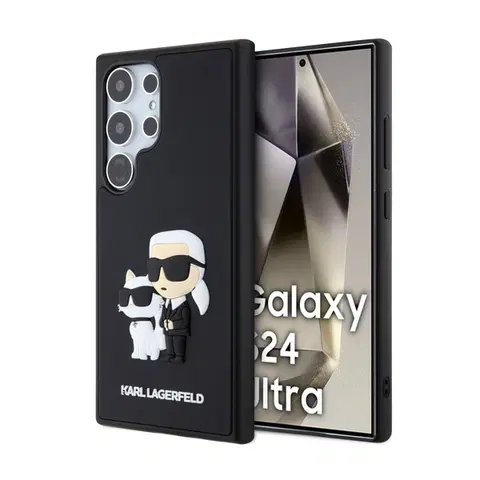 Puzdrá na mobilné telefóny Zadný kryt Karl Lagerfeld 3D Rubber Karl and Choupette pre Samsung Galaxy S24 Ultra , čierny 57983119531