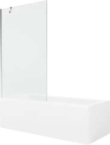Sprchové dvere MEXEN/S - Cubik obdĺžniková vaňa 160 x 70 cm s panelom + vaňová zástena 100 cm, transparent, chróm 550316070X9510000001