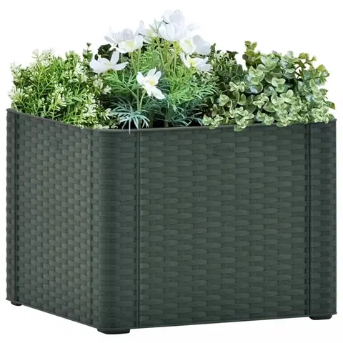 Kvetináče a truhlíky Záhradný vyvýšený záhon so samozavlažovaním polypropylén Dekorhome Zelená