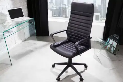 Kancelárske stoličky LuxD Dizajnová kancelárska stolička Roma čierna