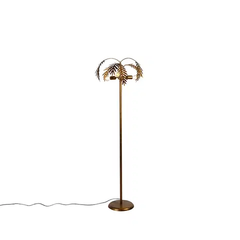 Stojace lampy Vintage stojaca lampa zlatá 3-svetlá - Botanica