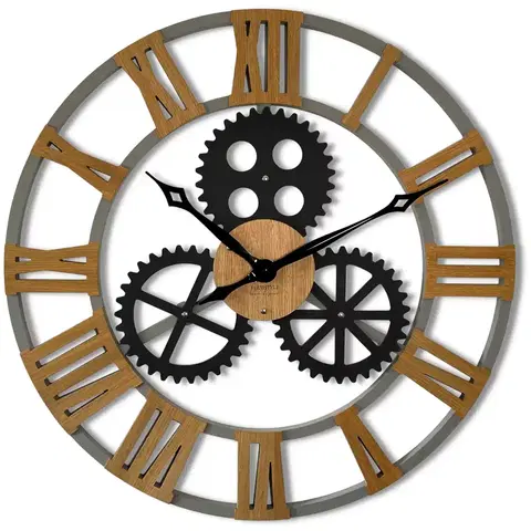 Hodiny Dizajnové nástenné hodiny Industrial 2. z229-1a1d 80 cm, šedá