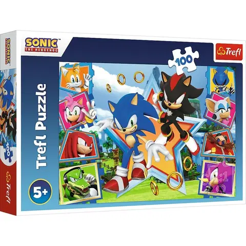 Puzzle Trefl Puzzle Sonic Zoznámte sa s ježkom, 100 dielikov