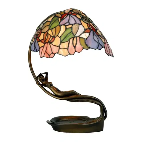 Stolové lampy Clayre&Eef Vynikajúca stolná lampa Eve v štýle Tiffany