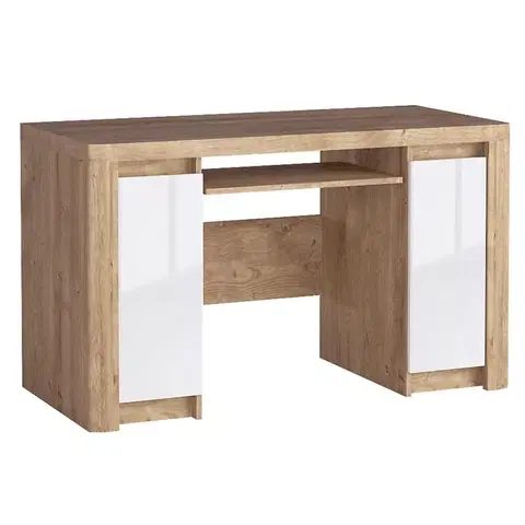 Moderné kancelárske stoly Písací stôl Livinio L14 ribbeck/biely lesk