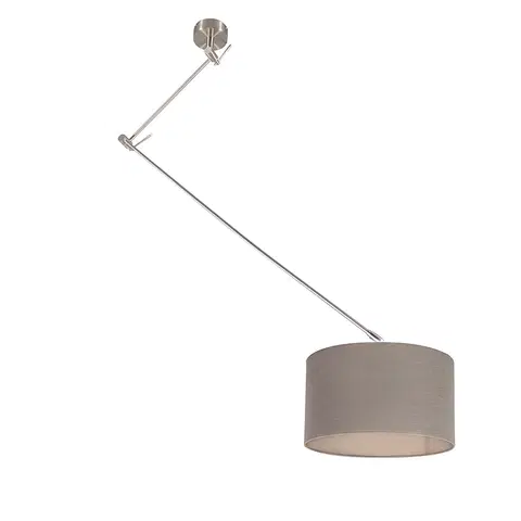 Zavesne lampy Závesná lampa oceľová s tienidlom nastaviteľná na 35 cm taupe - Blitz I.