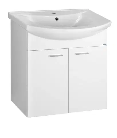 Kúpeľňa AQUALINE - ZOJA umývadlová skrinka 61,5x74x32,5cm, 2x dvierka, biela 51063