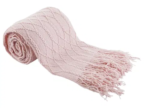 Deky KONDELA Sulia Typ 1 pletená deka so strapcami 120x150 cm svetloružová