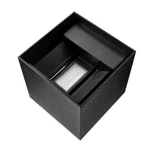 Vonkajšie nástenné svietidlá Nordlux LED vonkajšie nástenné svietidlo Milda kubi, čierne, hore/dole, hliník