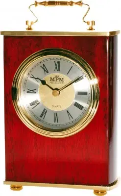 HODINY MPM Stolové hodiny MPM, 2839.55, silver - gaštan, 18cm