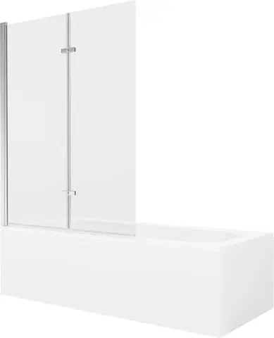 Sprchové dvere MEXEN/S - Vega obdĺžniková vaňa 180 x 80 cm s panelom + vaňová zástena 120 cm, transparent, chróm 550118080X9212020100