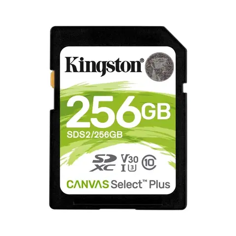 Pamäťové karty Kingston Canvas SeIect Plus Secure Digital SDXC UHS-I 256 GB | Class 10, rýchlosť 100/85 MB/s, SDS2/256 GB