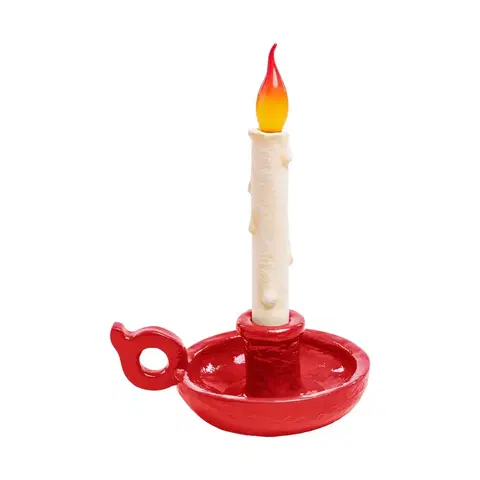 Vnútorné dekoratívne svietidlá SELETTI Stolová LED lampa Grimm Bugia tvar sviečky červená