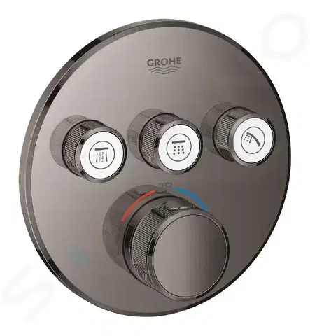 Kúpeľňové batérie GROHE - Grohtherm SmartControl Termostatická sprchová podomietková batéria, 3 ventily, Hard Graphite 29121A00