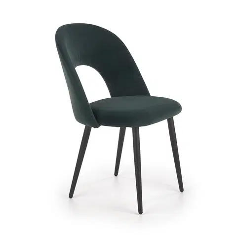 Jedálenské stoličky HALMAR K384 jedálenská stolička tmavozelená / čierna