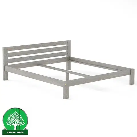Drevené postele Posteľ borovica LK105–180x200 grey