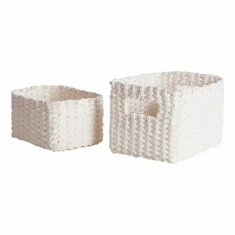 Úložné boxy Compactor Set pletených košíkov Compactor Lisou, 2-dielny -biely