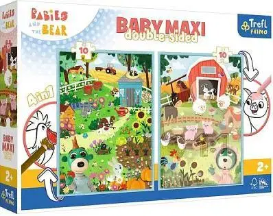 Hračky puzzle TREFL - Puzzle Baby MAXI 2x10 - Deti a Medveď