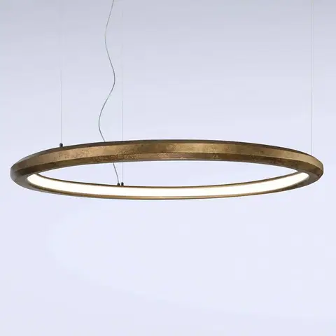 Závesné svietidlá Marchetti LED závesné svetlo Materica vnútri Ø 120 cm mosadz