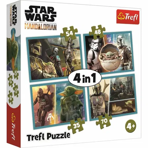 Puzzle TREFL Mandalorian a jeho svět 4v1 35,48,54,70 dielov puzzle