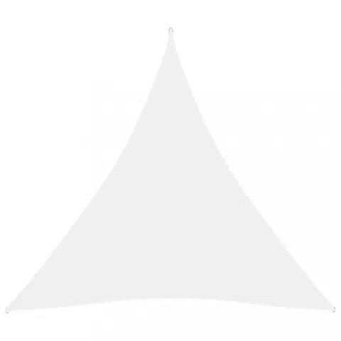 Stínící textilie Plachta proti slnku oxfordská látka trojuholník 3,6 x 3,6 x 3,6 m Dekorhome Biela