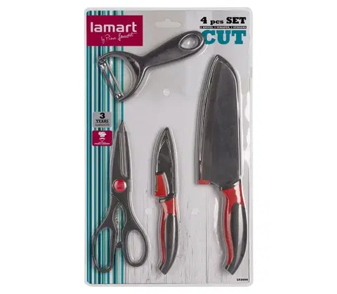 Svietidlá Lamart Lamart - Kuchynská súprava 4 ks - 2x nôž, škrabka a nožnice 