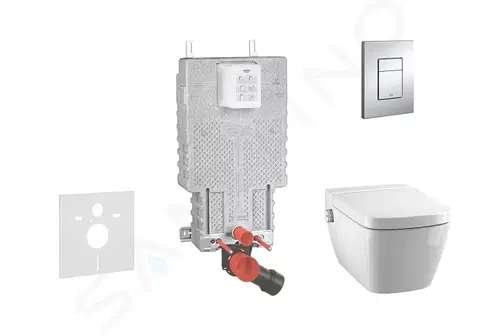Kúpeľňa GROHE - Uniset Súprava predstenovej inštalácie, sprchovacej toalety a dosky Tece, tlačidla Skate Cosmo, Rimless, SoftClose, chróm 38643SET-KT