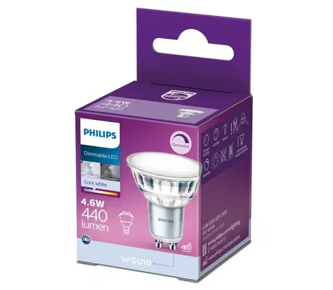 Žiarovky Philips LED Stmievateľná žiarovka Philips GU10/4,6W/230V 4000K 
