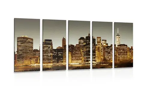 Obrazy mestá 5-dielny obraz centrum New Yorku