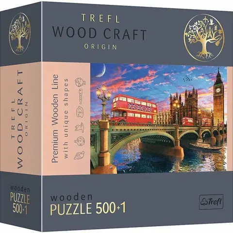 Hračky puzzle TREFL - Drevené puzzle 501 - Westminsterský palác, Big Ben, Londýn