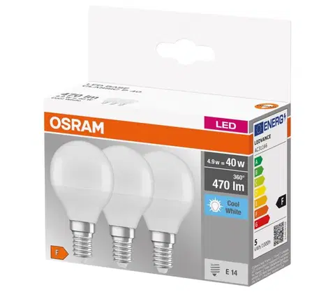 LED osvetlenie Osram SADA 3x LED Žiarovka P40 E14/4,9W/230V 4000K - Osram 