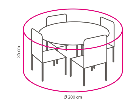 Ochranné plachty Ochranná plachta na okrúhlu stolovú súpravu Ø200 cm