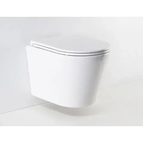 Záchody LaVilla WC misa závesná COMO kapotovaná rimless - set vrátane sedátka SLIM s automatickým sklápaním LA901-926472