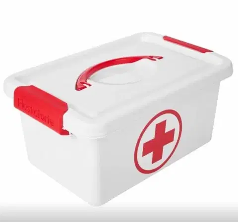 Úložné boxy Kinekus Box plastový, lekárnička, 4L 29x18x13cm PRVÁ POMOC