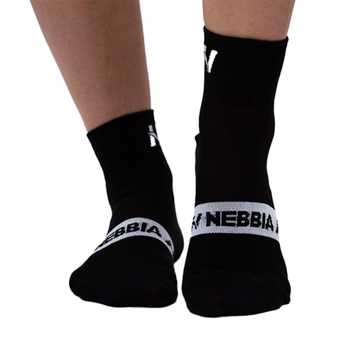 Pánske ponožky Ponožky Nebbia "EXTRA PUSH" crew 128 Black - 39-42