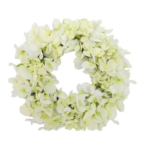 Kvety Umelý veniec Hortenzia biela, pr. 24 cm