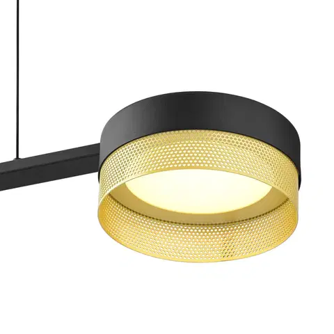 Závesné svietidlá HELL LED svietidlo Mesh 3-pl. stmievač, čierna/zlatá