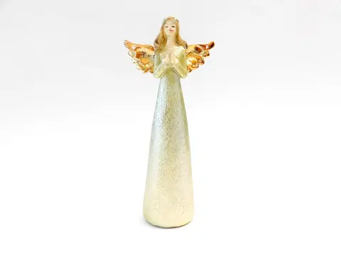 Vianočné dekorácie MAKRO - Dekorácia - Anjel zlatý medenný