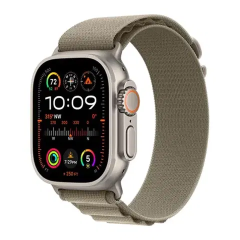 Inteligentné hodinky Apple Watch Ultra 2 GPS , 49mm , titánové puzdro  s alpinským remienkom olivová - M MREY3CSA