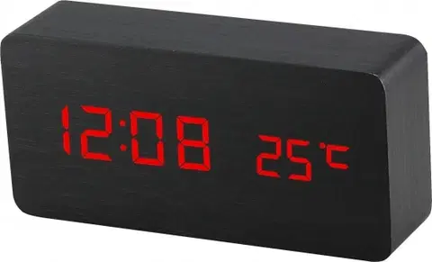 Digitálne budíky Digitálny LED budík s dátumom a teplomerom EuB8466 RED BLACK, 15cm