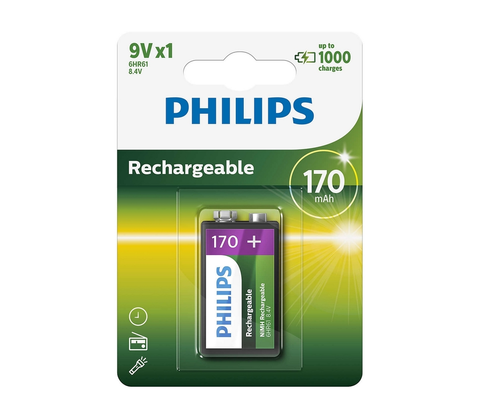 Predlžovacie káble Philips Philips 9VB1A17/10 - Nabíjacie batérie MULTILIFE NiMH/9V/170 mAh 