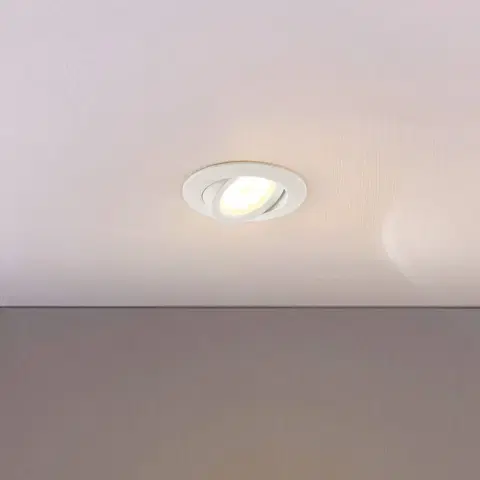 Zapustené svietidlá Lindby Zapustené LED svetlo Andrej, okrúhle krémová biela