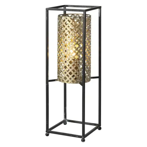Stolové lampy Freelight Stolná lampa Petrolio, čierna/zlatá, výška 47 cm